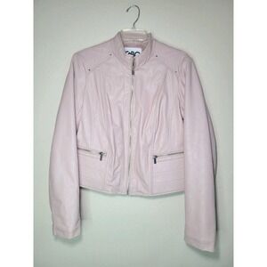 GBG Los Angeles Pink Leather Moto Jacket Sz L